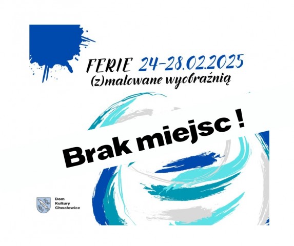 niebieski kleks w lewym rogu i mazy w odcieniach niebieskiego - ferie zmalowane wyobraźnią.